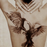 Crow /Alchemical wedding / back-piece tattoo